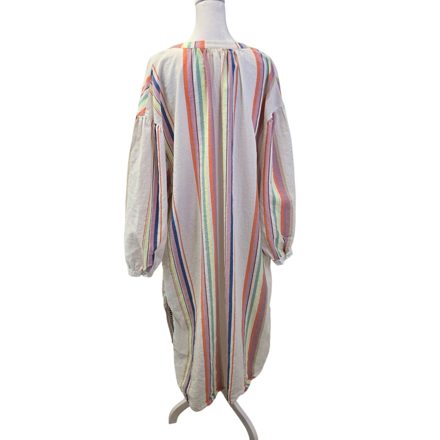 Lemlem x H&M Striped Linen Caftan Cover-Up Midi Dress *Missing Belt* Size 3X (est)