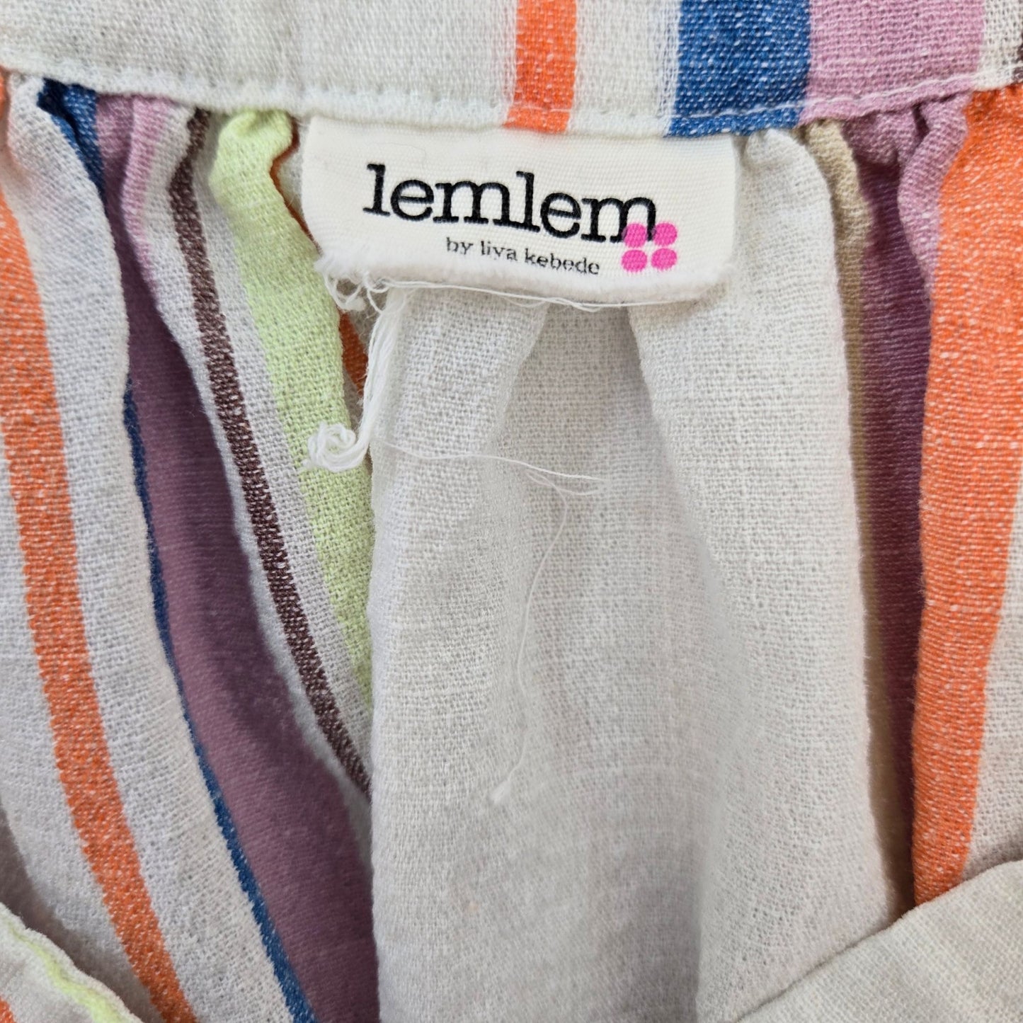 Lemlem x H&M Striped Linen Caftan Cover-Up Midi Dress *Missing Belt* Size 3X (est)