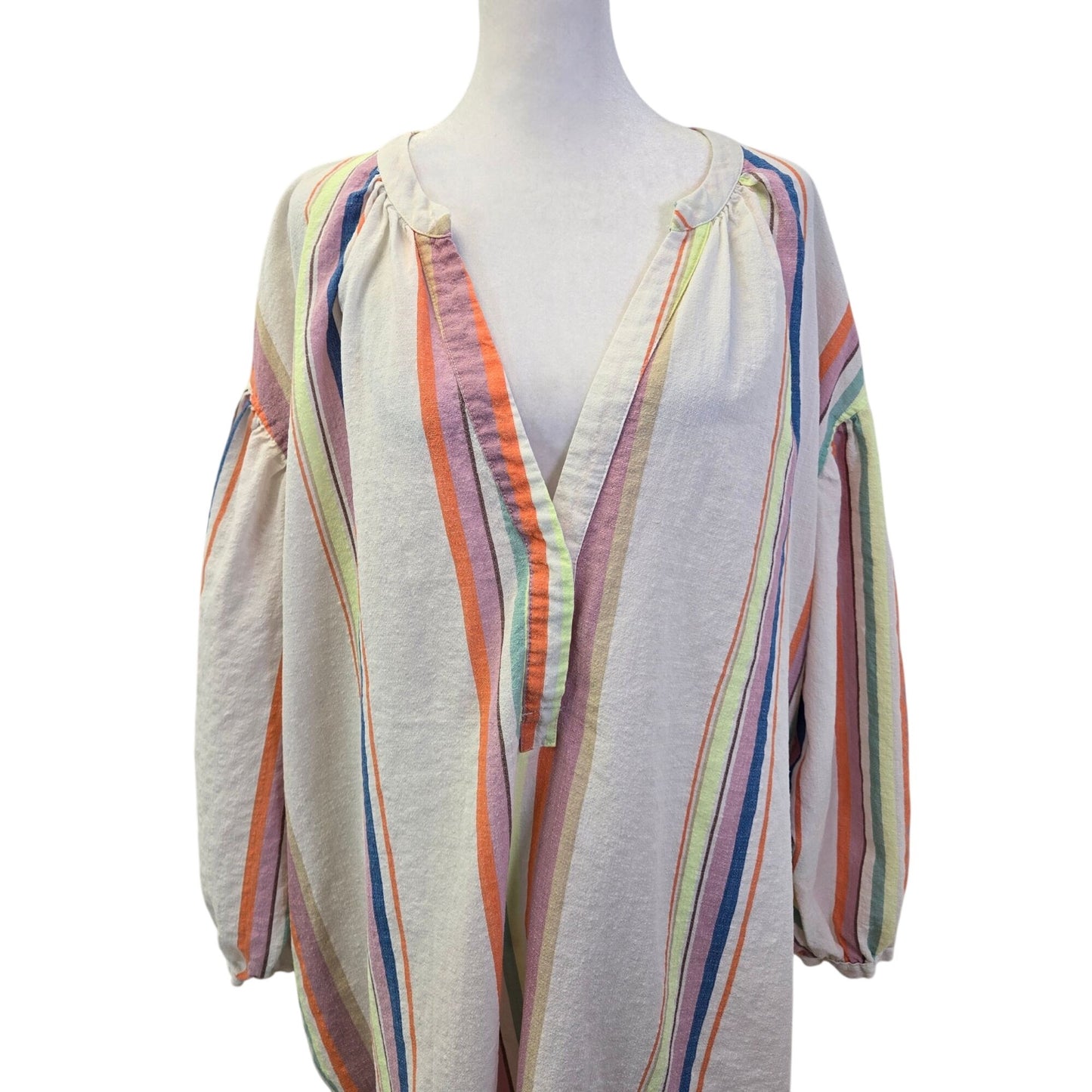 Lemlem x H&M Striped Linen Caftan Cover-Up Midi Dress *Missing Belt* Size 3X (est)