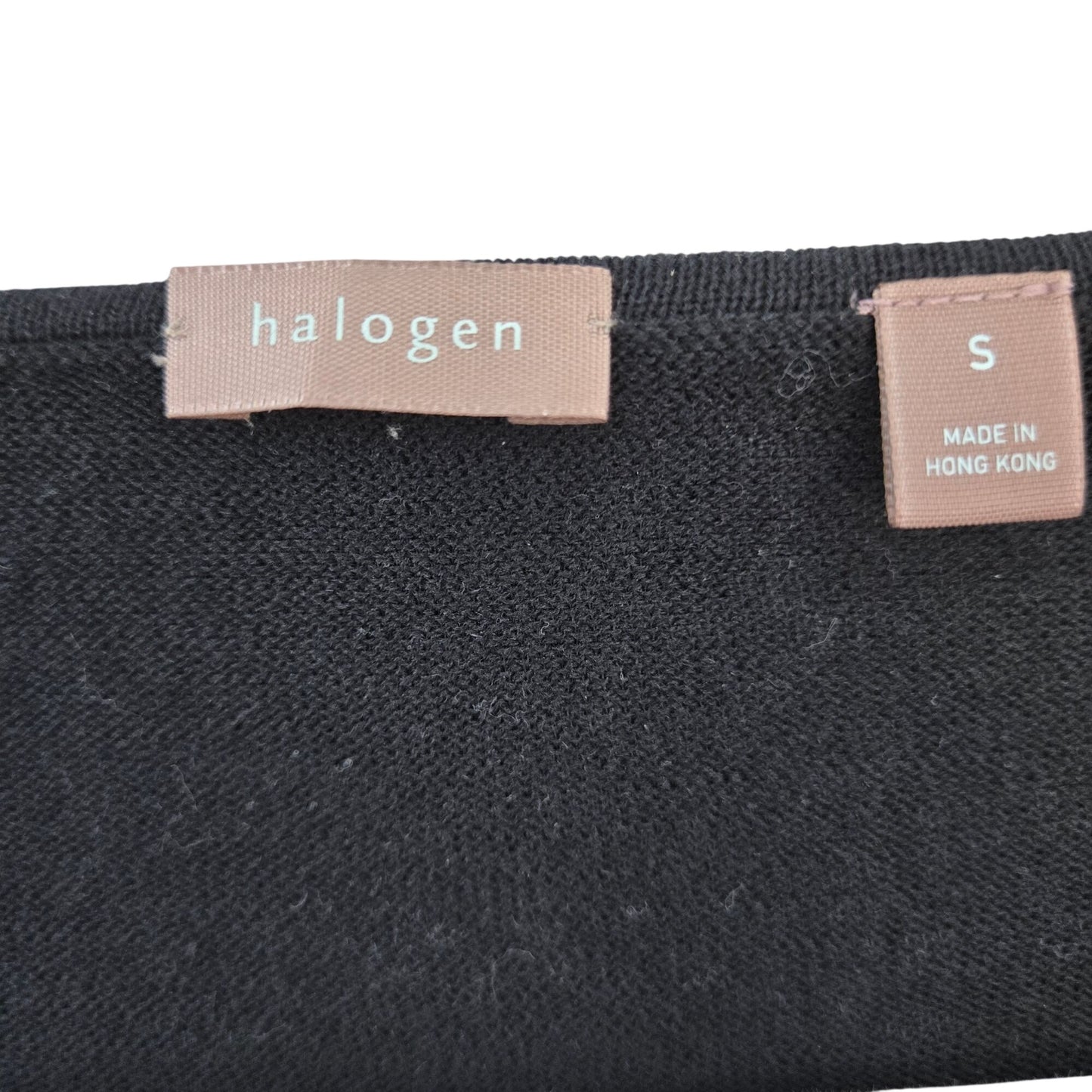 Halogen Cotton Peplum Bell Sleeve Crochet Detail Sweater Size Small