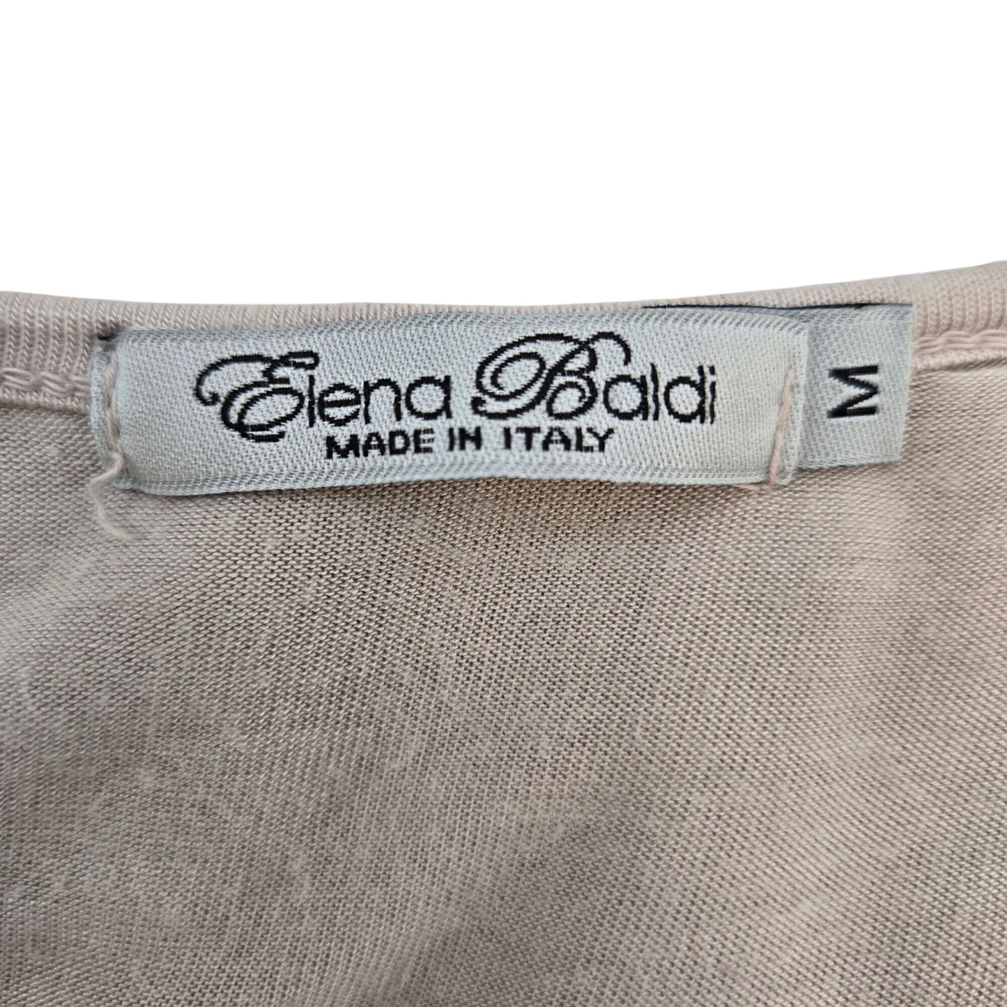Elena Baldi Silk Lace Trim Scoop Neck Blouse Size Medium