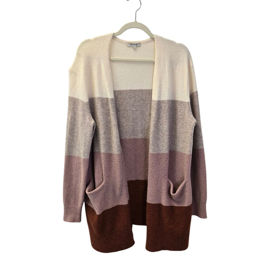 Madewell Ryder Stripe Wool Blend Open Longline Cardigan Sweater Size Medium