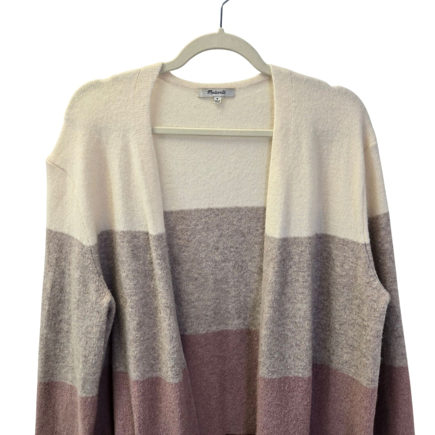 Madewell Ryder Stripe Wool Blend Open Longline Cardigan Sweater Size Medium