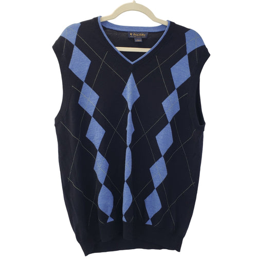 Brooks Brothers 100% Merino Wool Argyle Sweater Vest Size Large