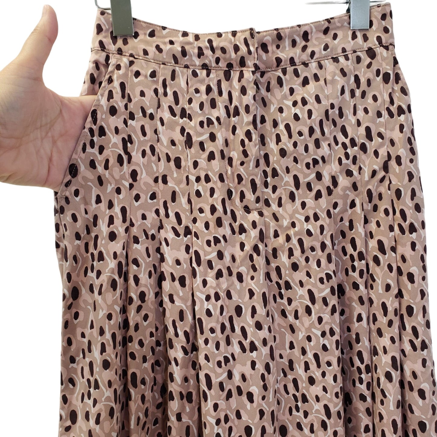 Anthropologie Wide Leg Cropped Leopard Print Pants Size XS