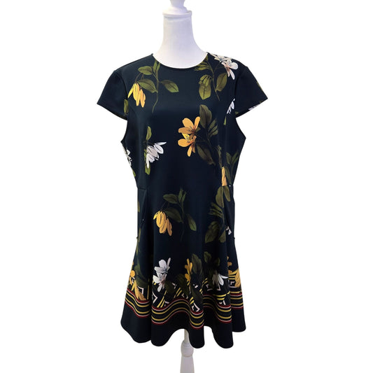 Ted Baker Gallah Floral Cap Sleeve Fit & Flare Skater Dress Size TB 5/US XL