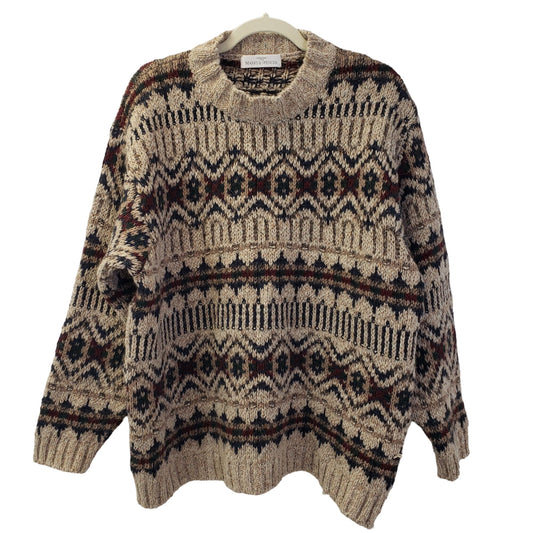 Marks & Spencer Fair Isle Wool & Alpaca Blend Cardigan Sweater Size Large