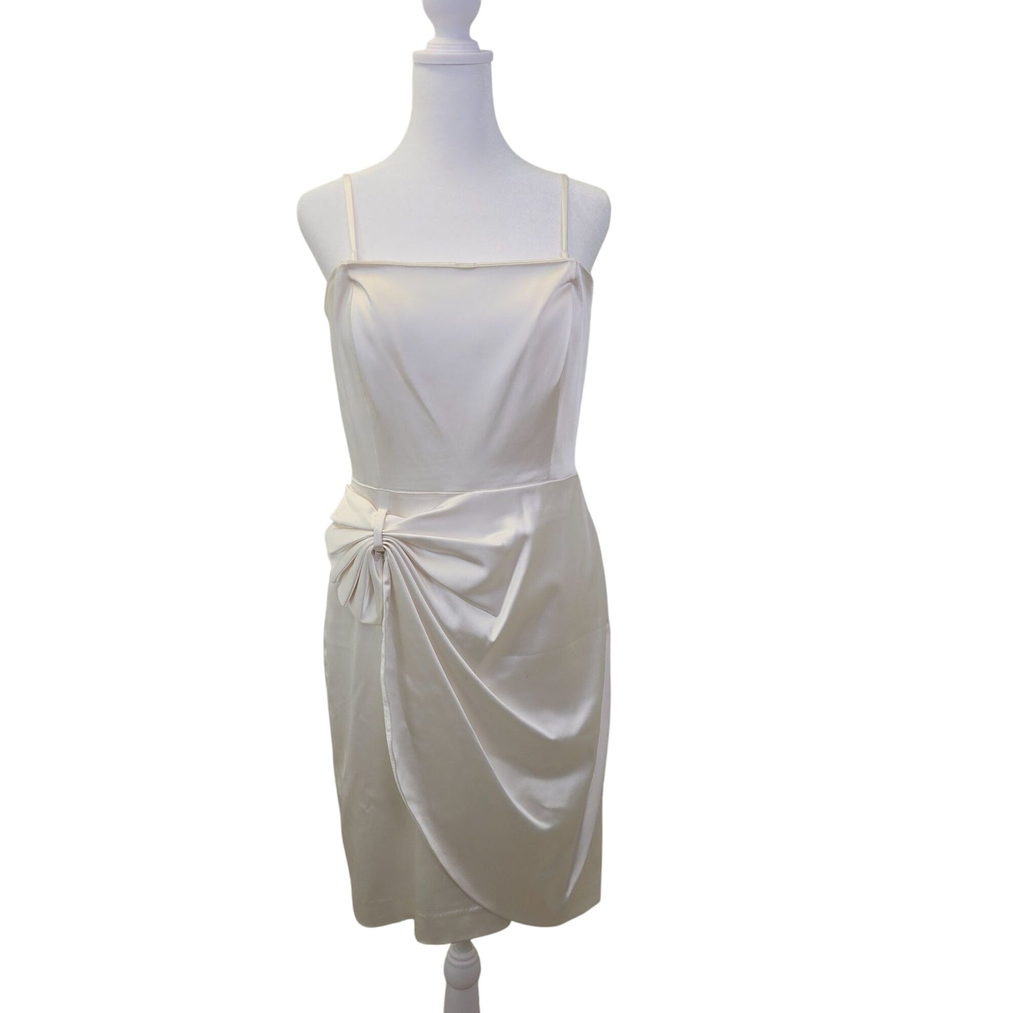 Calvin Klein Satin Side Ruched Bodycon Cocktail Dress Size 8