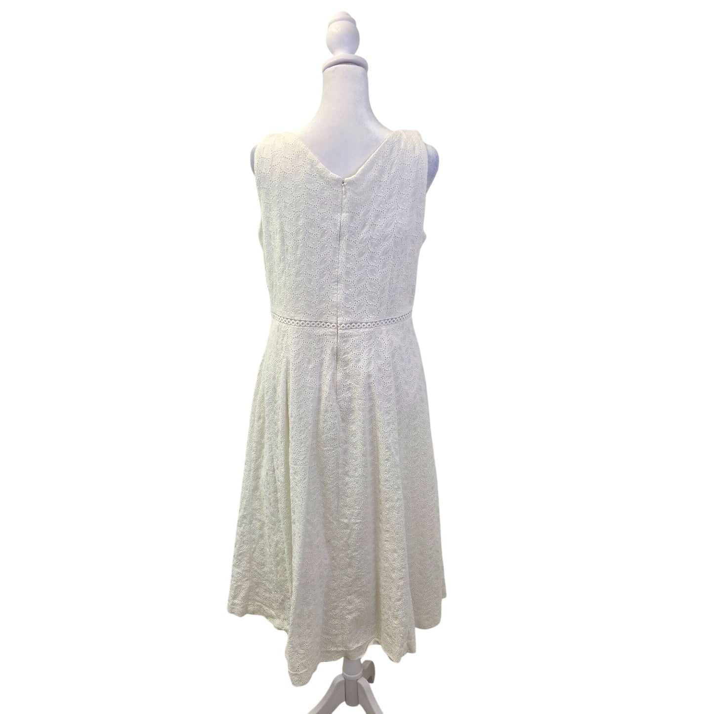 Calvin Klein Floral Eyelet Overlay Fit & Flare Midi Dress Size 12