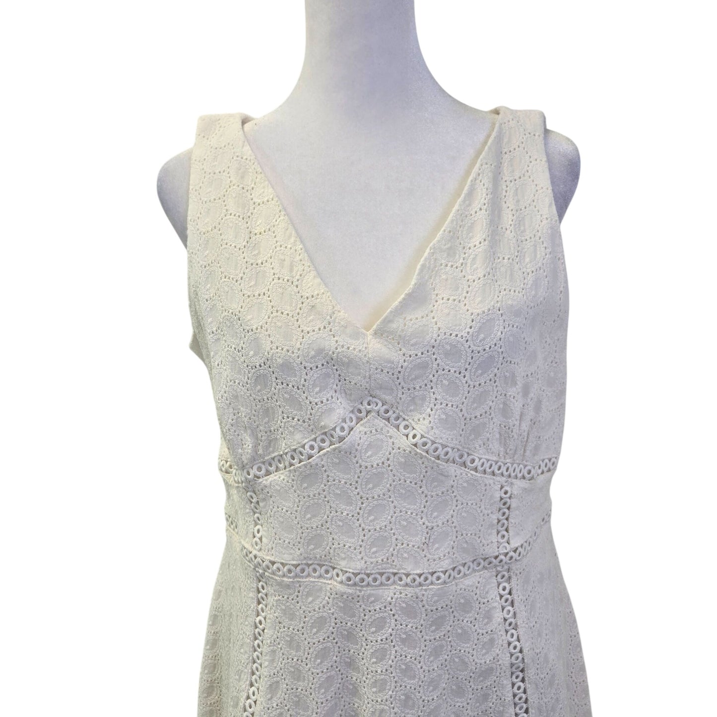 Calvin Klein Floral Eyelet Overlay Fit & Flare Midi Dress Size 12