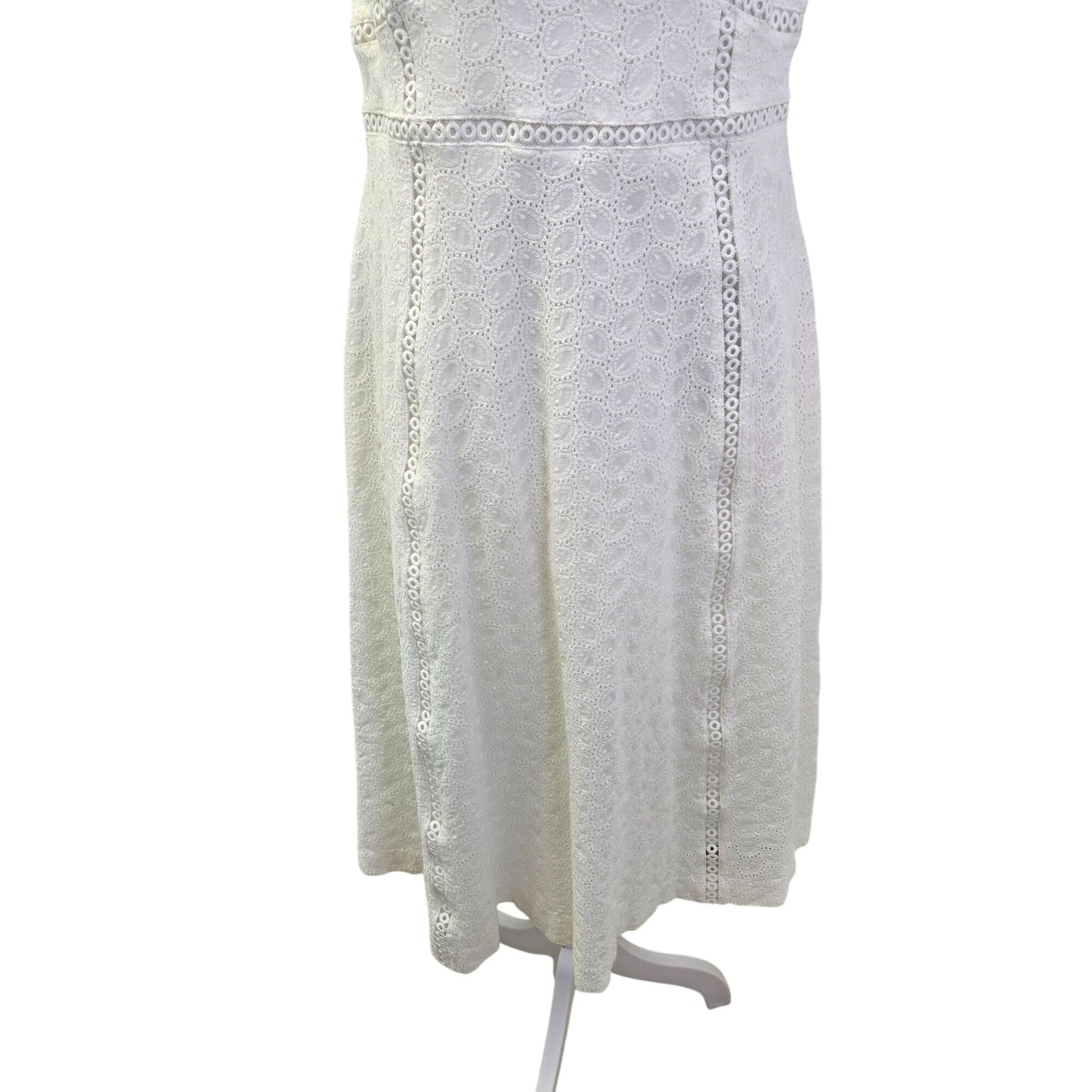 Calvin Klein Floral Eyelet Overlay Fit & Flare Midi Dress Size 12