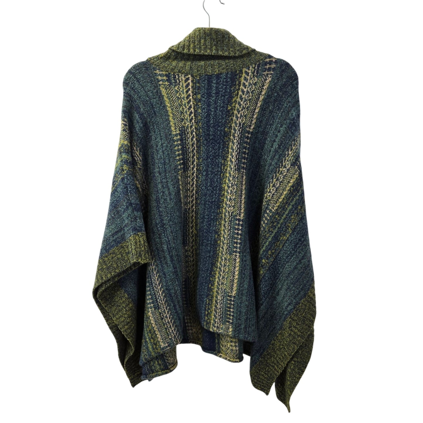 J. Jill Wool Blend Graphic Print Cowlneck Poncho Sweater