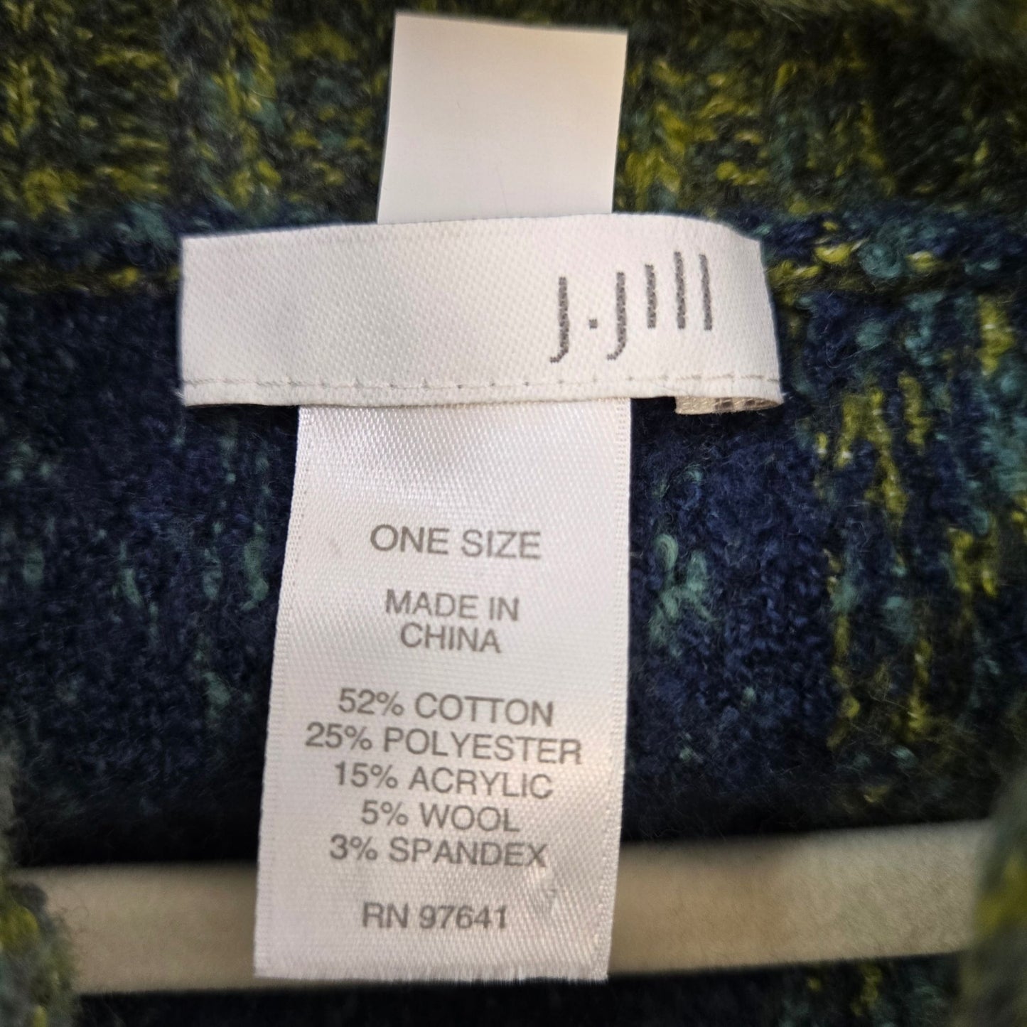 J. Jill Wool Blend Graphic Print Cowlneck Poncho Sweater