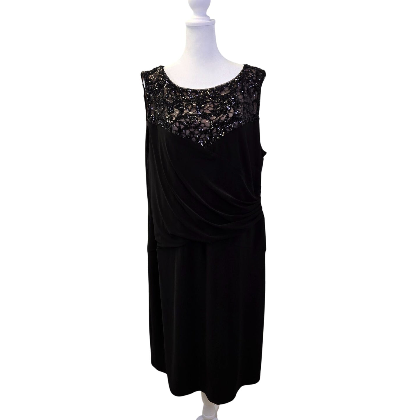 Lauren Ralph Lauren Sequin Embellished Side Ruched Dress Size 20W
