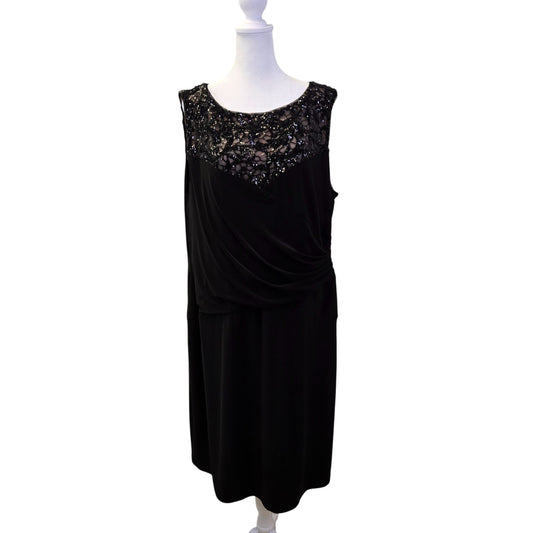 Lauren Ralph Lauren Sequin Embellished Side Ruched Dress Size 20W