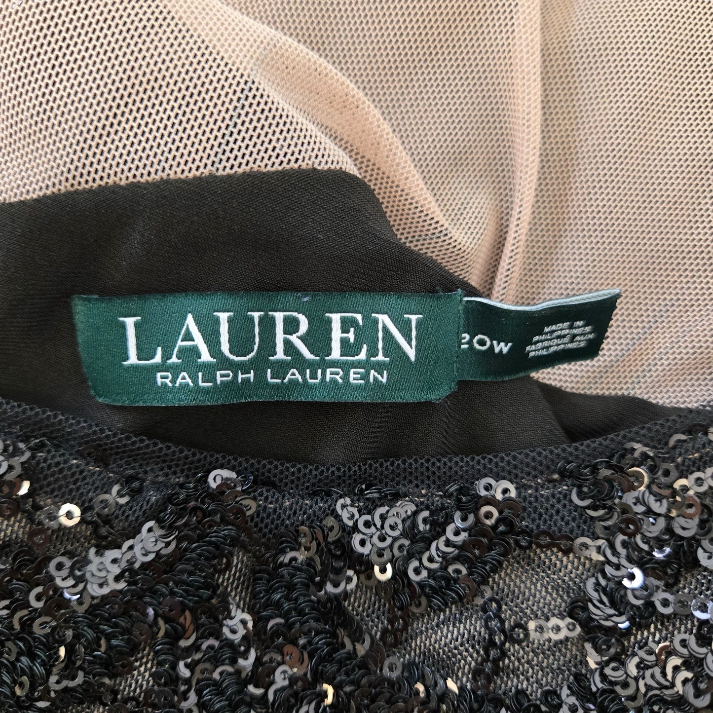 Lauren Ralph Lauren Sequin Embellished Side Ruched Dress Size 20W