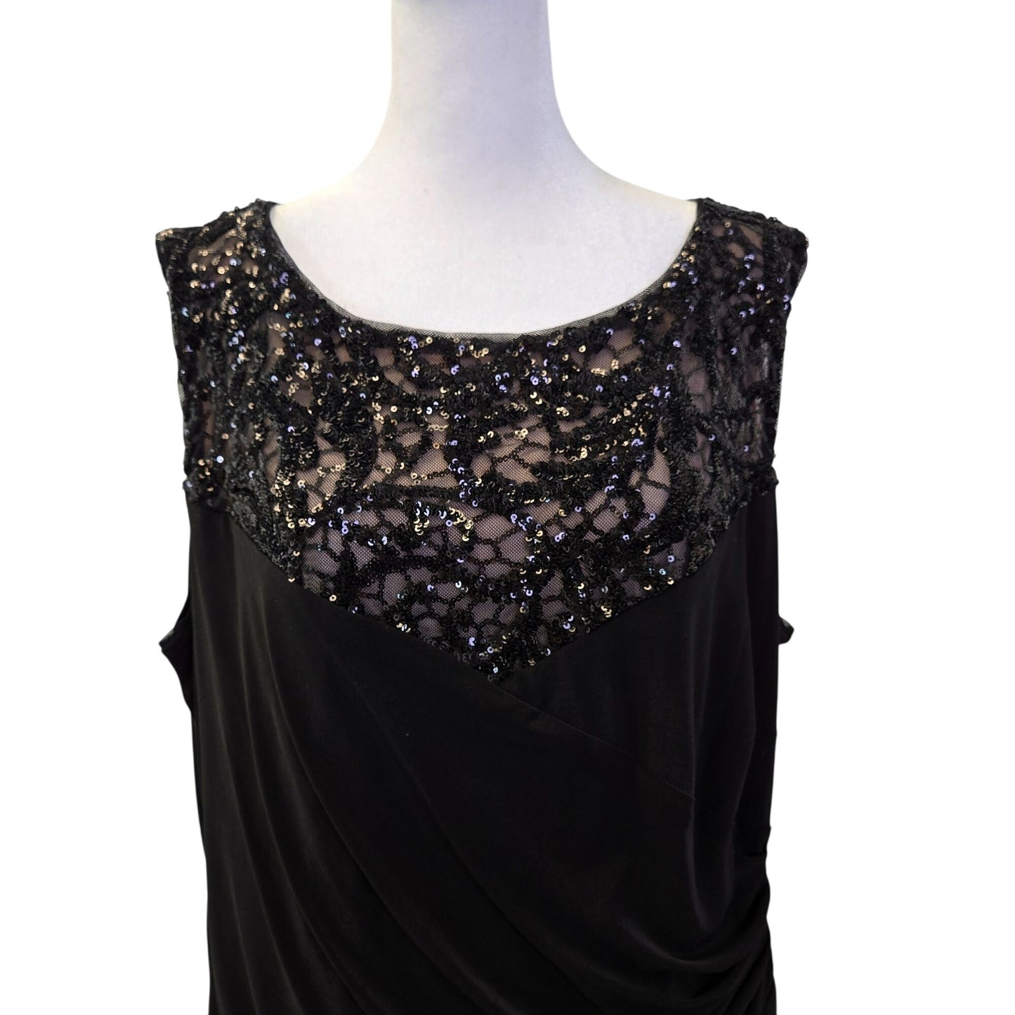 Lauren Ralph Lauren Sequin Embellished Side Ruched Dress Size 20W