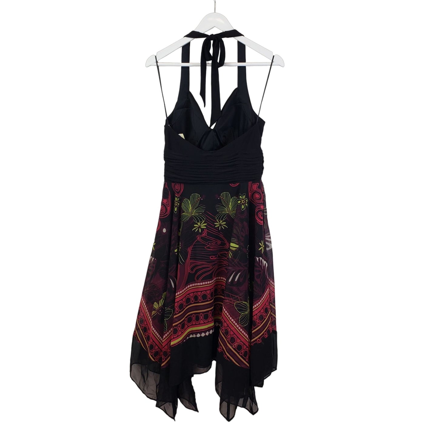 NWT Sangria Floral Handkerchief Hem Halter Dress Size 10