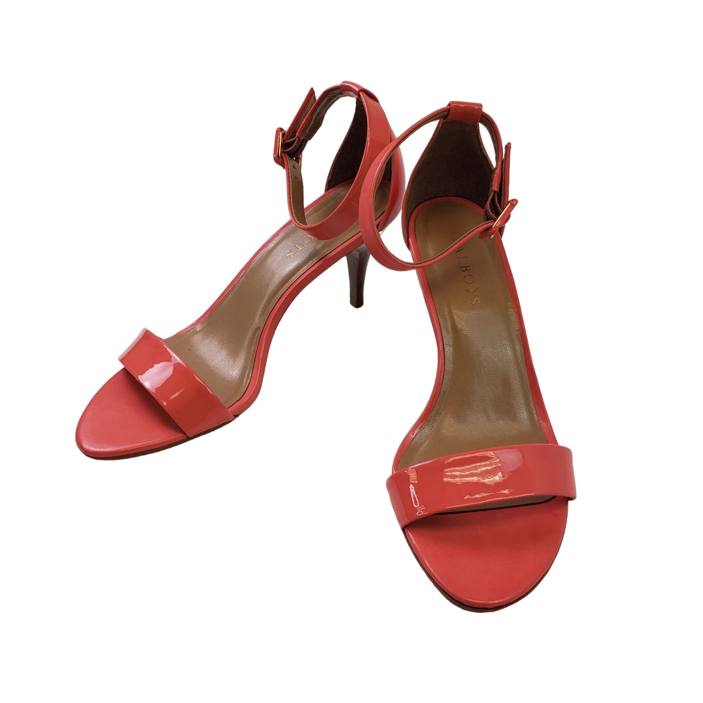 Talbots Patent Leather Ankle Strap Heels in a Coral Color Size 8.5