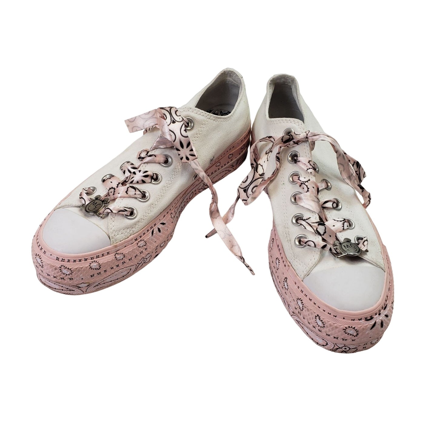 Converse x Miley Cyrus Limited Ed. Platform Sneakers White/Pink Bandana Size 7.5