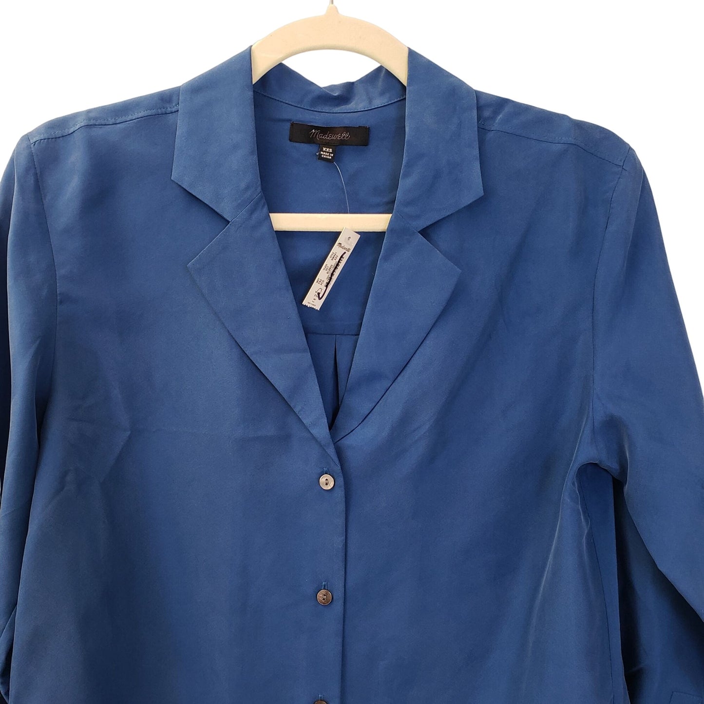 NWT Madewell Silk Cropped Resort Button Down Shirt Size XXS/XS