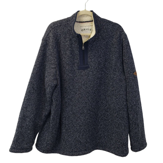 Orvis Fleece Lined Quarter Zip Pullover Jacket Size XXL