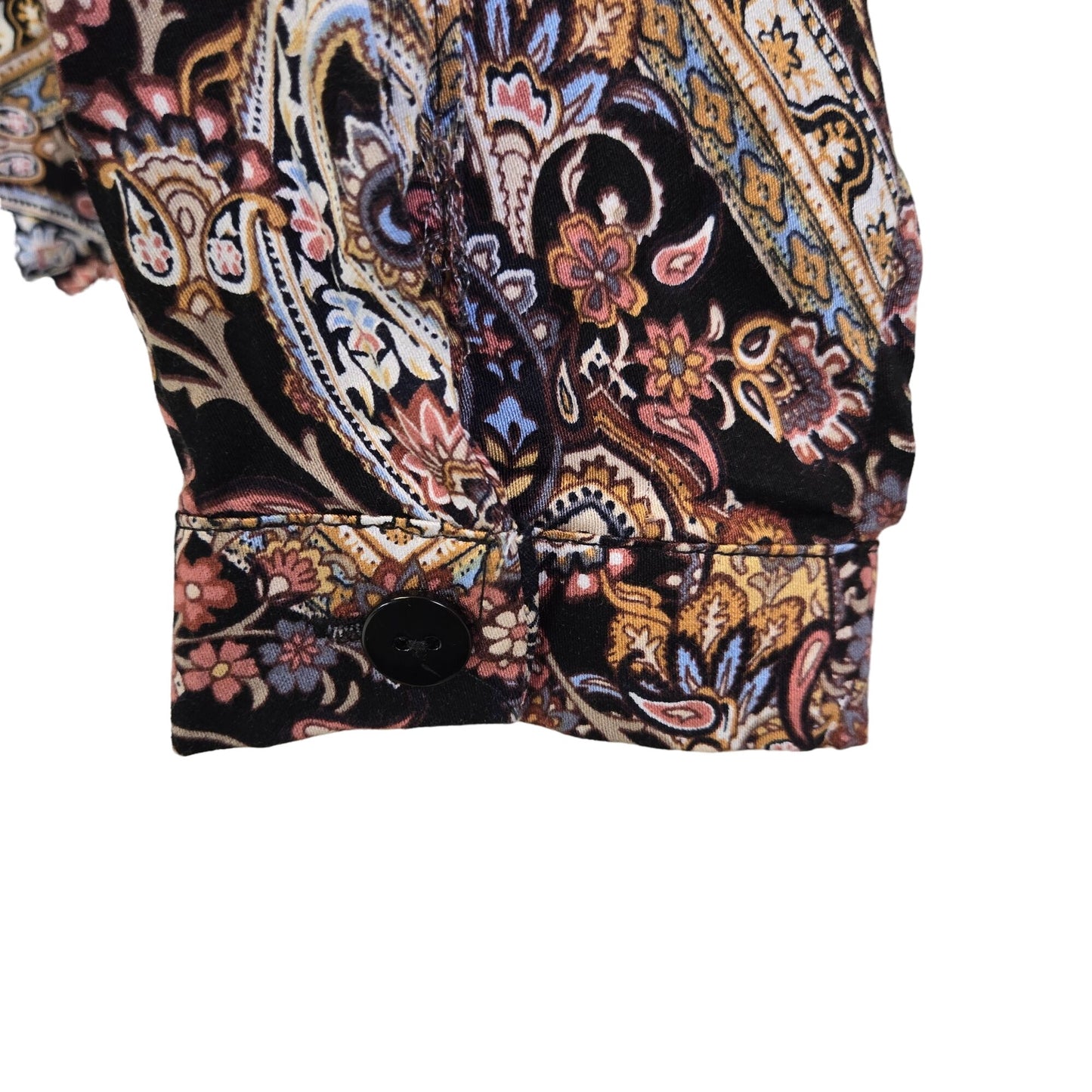 Haute Hippie Floral & Paisley Print Cropped Faux Wrap Blouse Size Medium