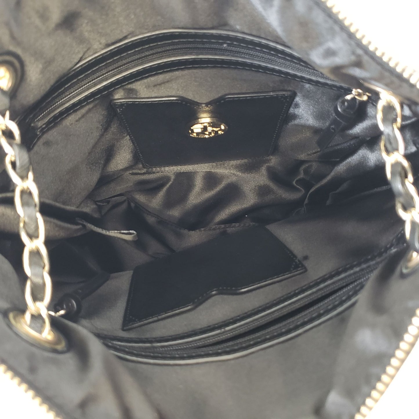 DKNY Leather Quilted Shoulder Bag with Chain Detail Strap