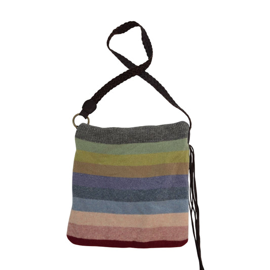 Gap 100% Lambswool Multi-Color Striped Crossbody Bag