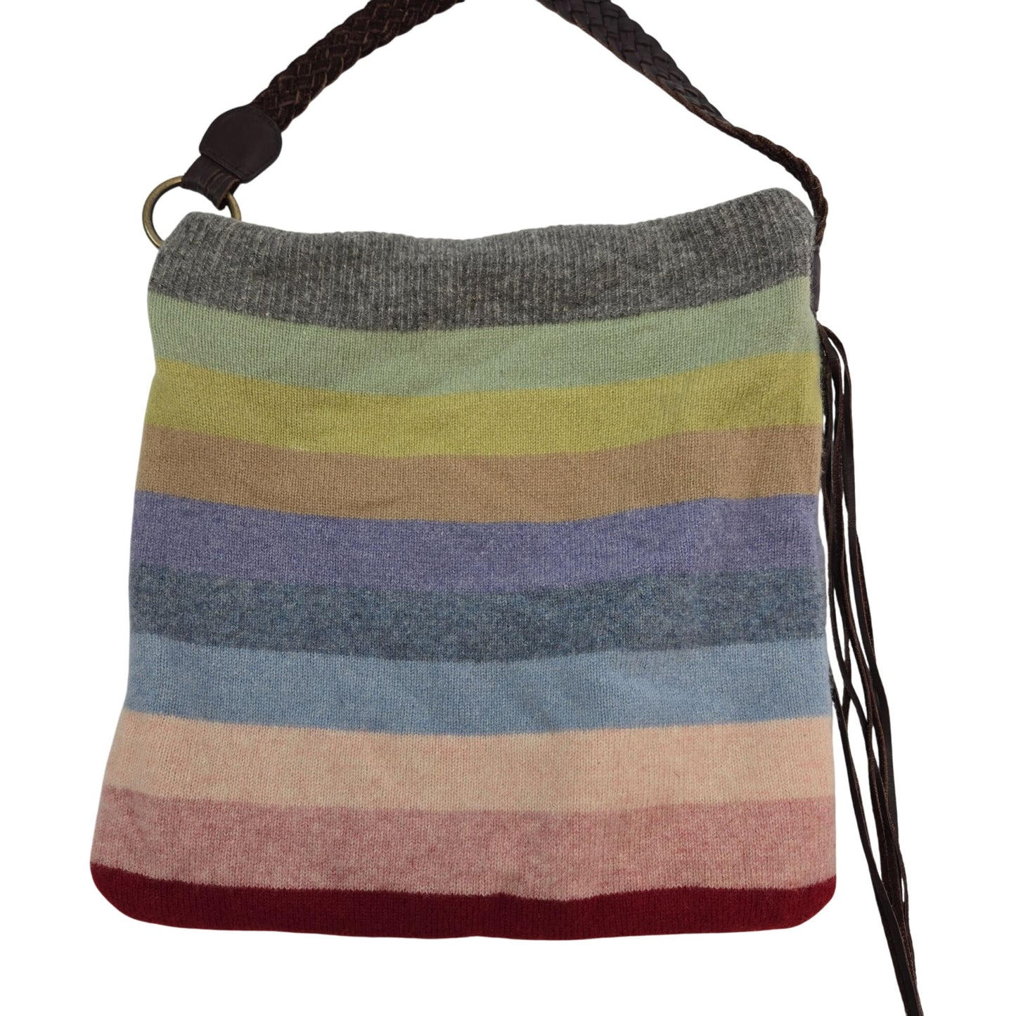 Gap 100% Lambswool Multi-Color Striped Crossbody Bag