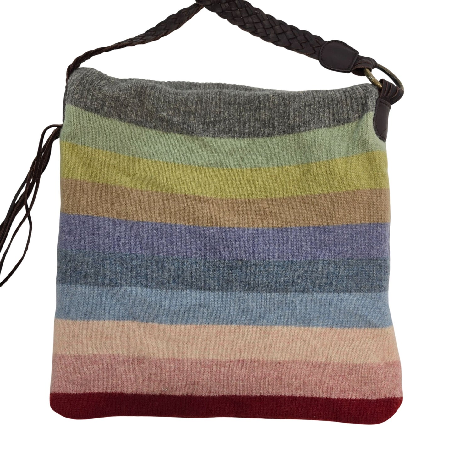Gap 100% Lambswool Multi-Color Striped Crossbody Bag