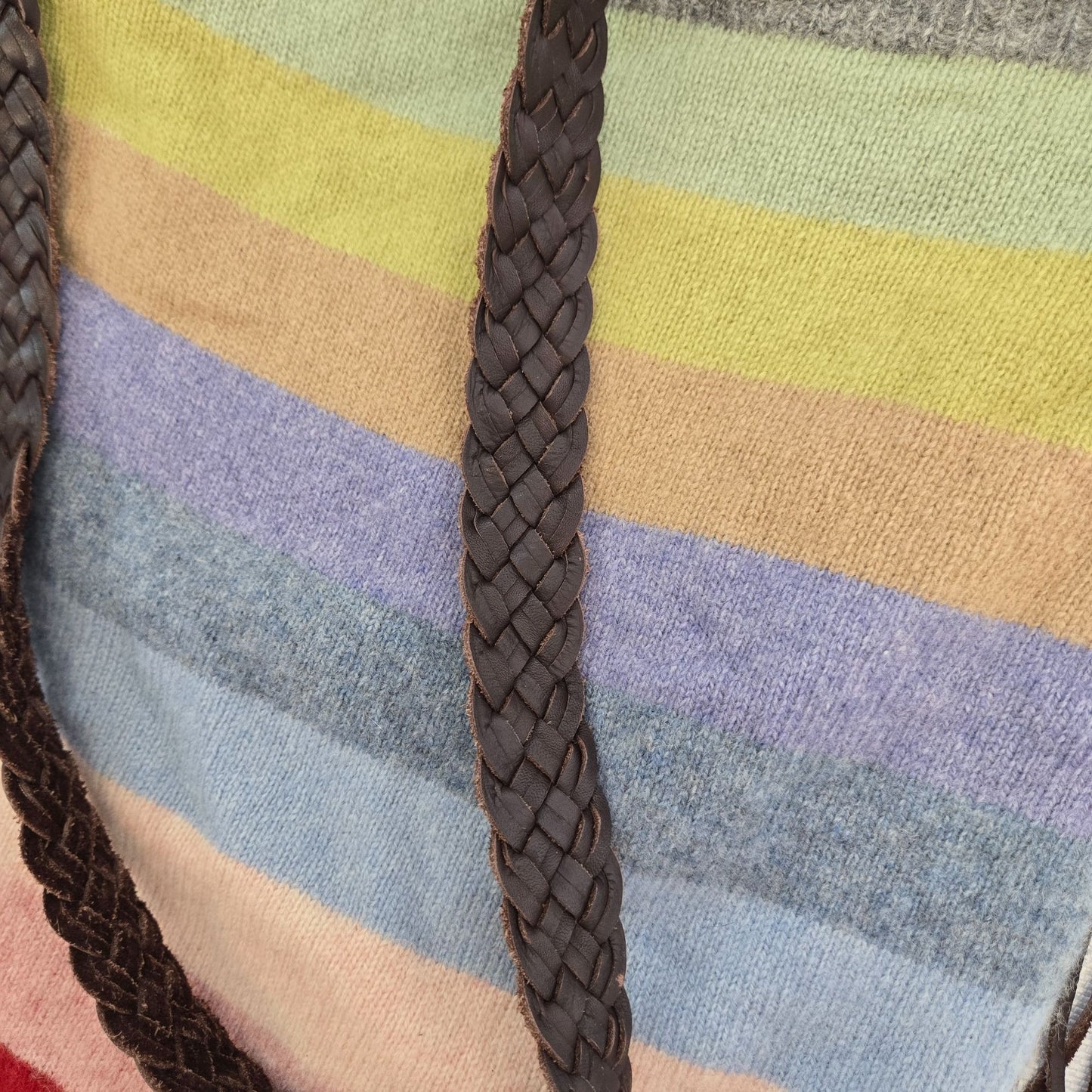 Gap 100% Lambswool Multi-Color Striped Crossbody Bag