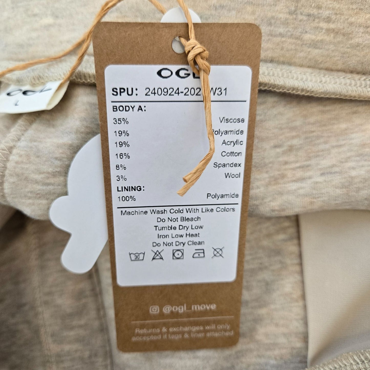 NWT OGL FuzzLuxe Wool Blend Wide Leg Seamed Pants Size Large