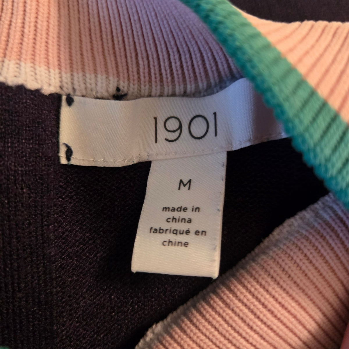 1901 Varsity Stripe Crewneck Color Block Sweater Dress Size Medium