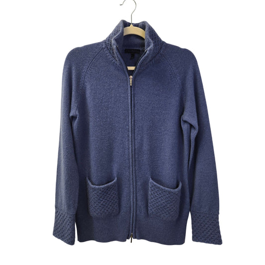 Enzo Mantovani 100% Cashmere Full Zip High Collar Sweater Size Large