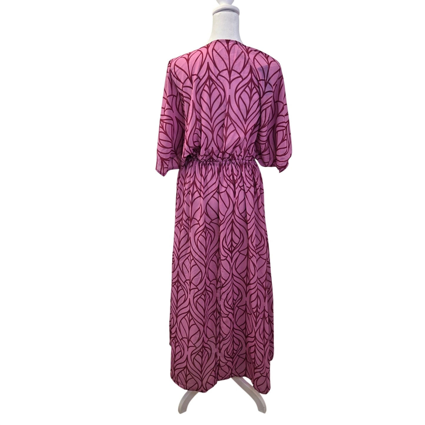 NWT Cupshe Abstract Leaf Print Maxi Cover-Up Dress Size Small