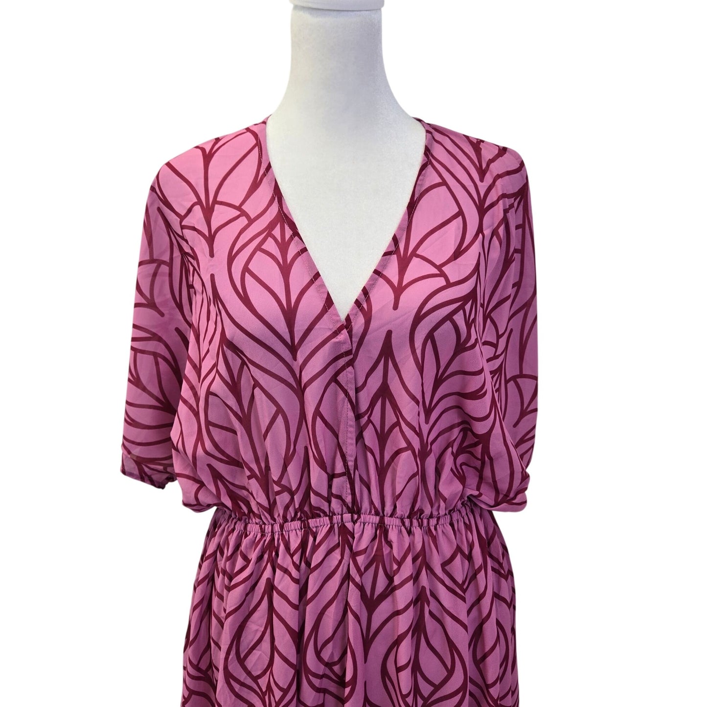NWT Cupshe Abstract Leaf Print Maxi Cover-Up Dress Size Small