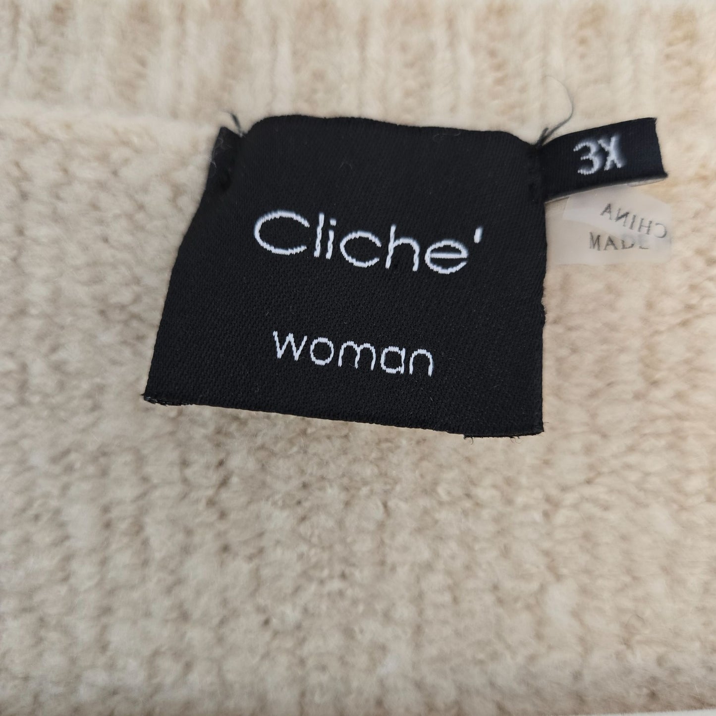 Cliche Woman Wool Blend Embroidered Boho Sweater Size 3XL