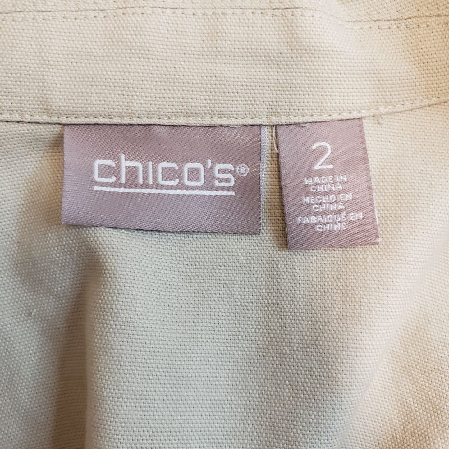 Chico's Khaki Utility Jacket Chico's Size 2/Size Medium