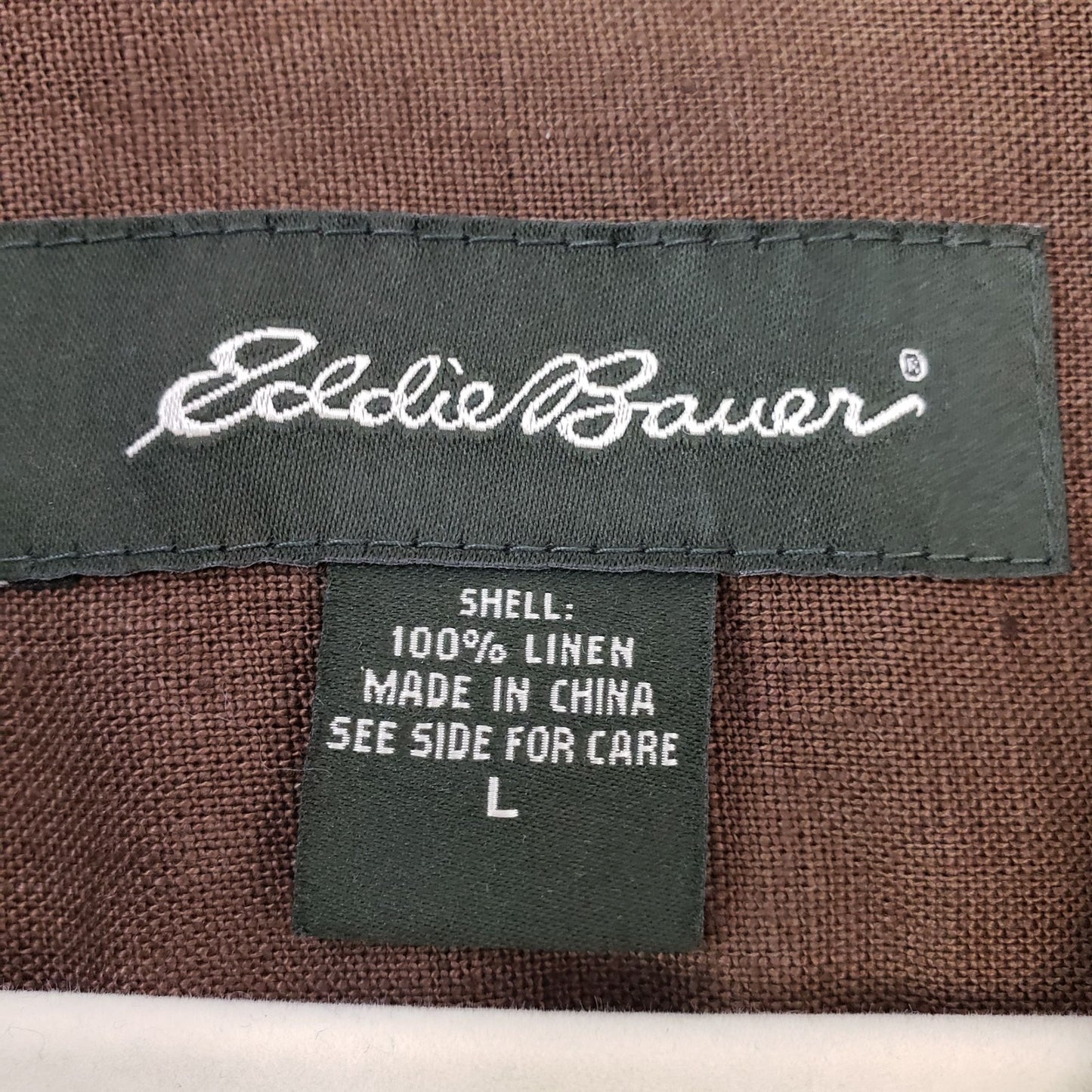 Eddie Bauer 100% Linen Utility Jacket Size Large