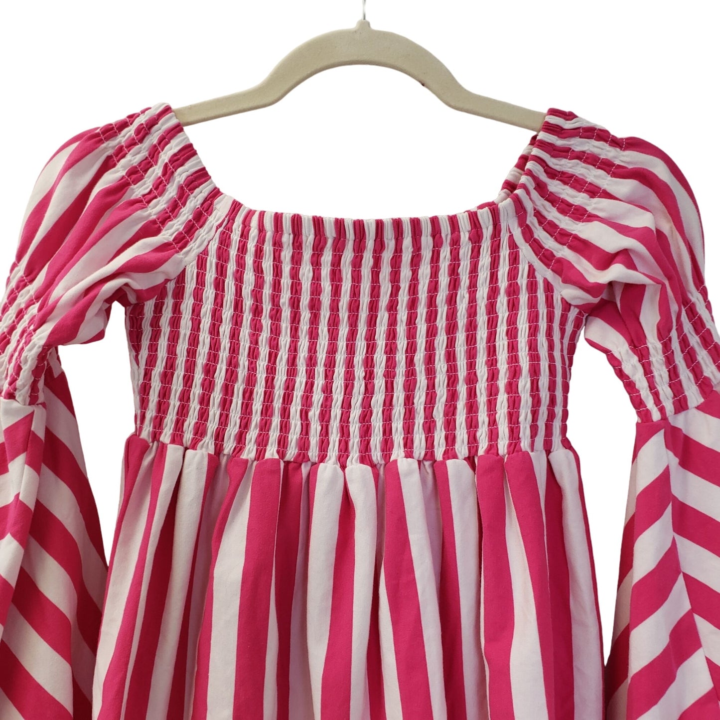 Boston Proper Striped Large Bell Sleeve Smocked Top Size XXS