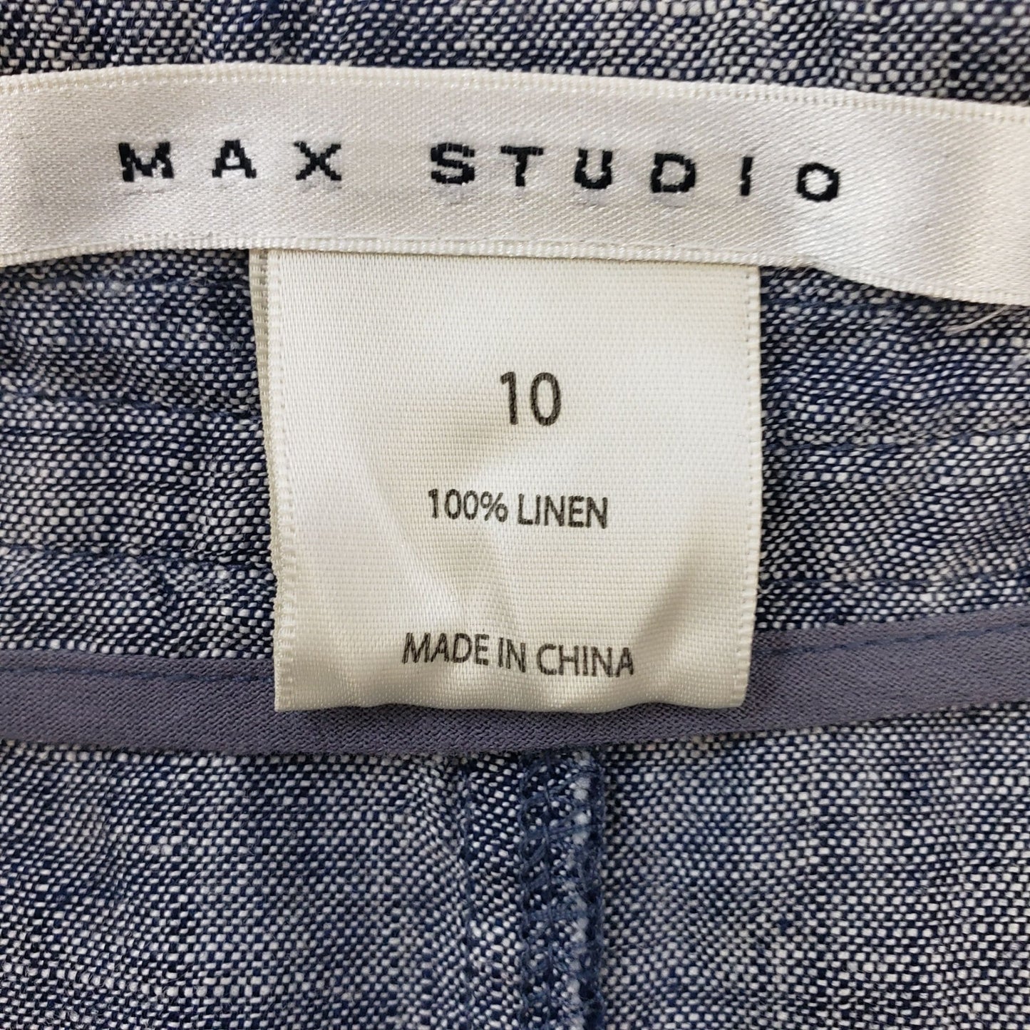 Max Studio 100% Linen Sailor Style Mini Skirt Size 10