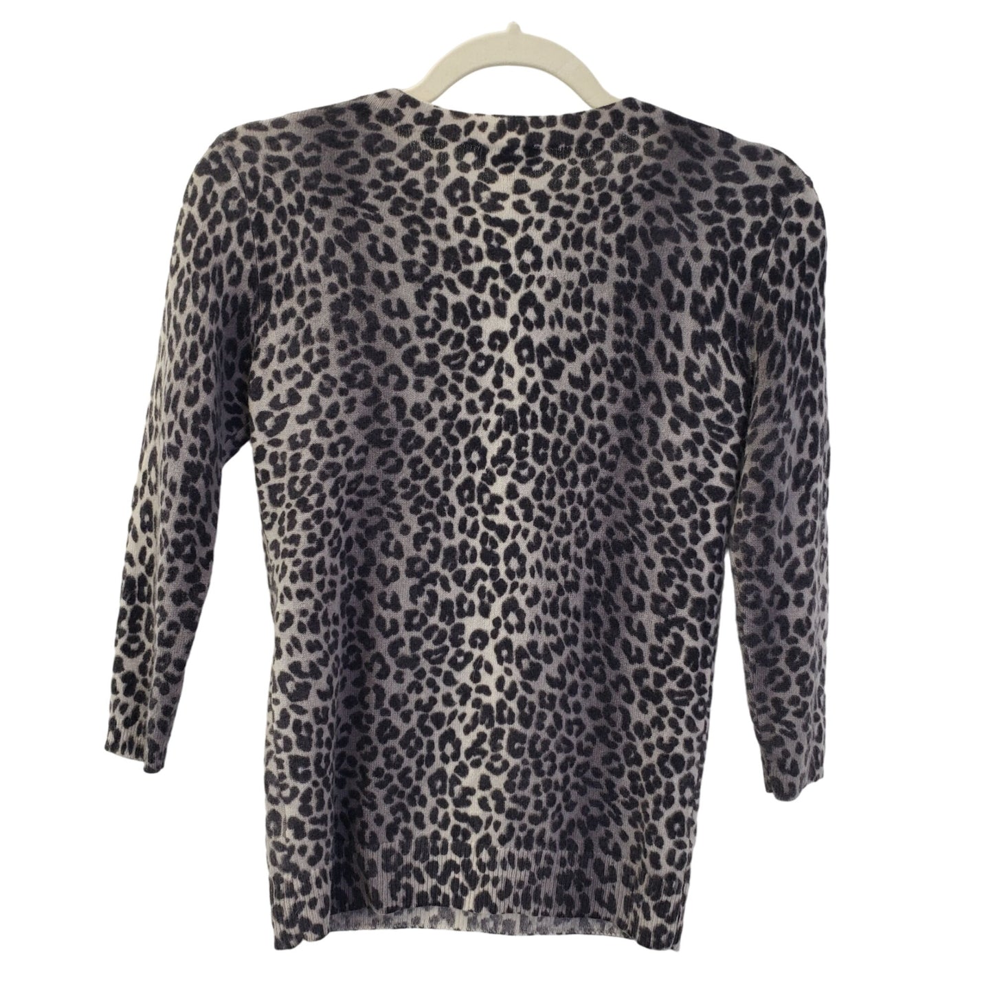 Talbots Pure Cashmere Leopard Print Crewneck Sweater Size Small Petite