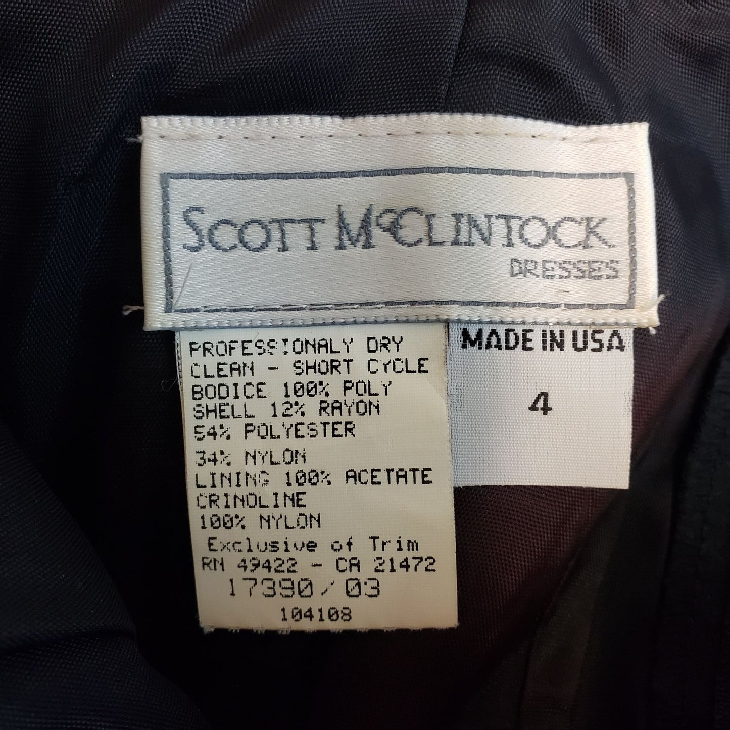 Scott McClintock Floral Satin & Lace Tulle Cocktail Dress Size 4