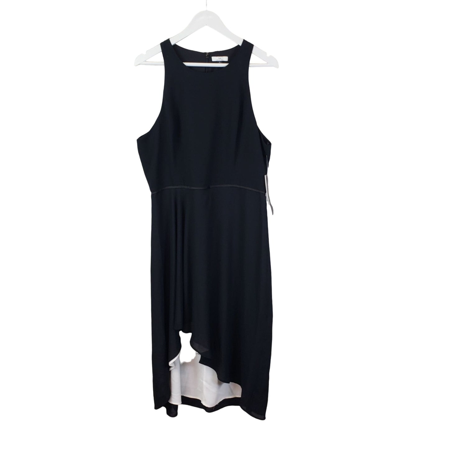 NWT H by Halston High Low Hem Little Black Dress Size 12