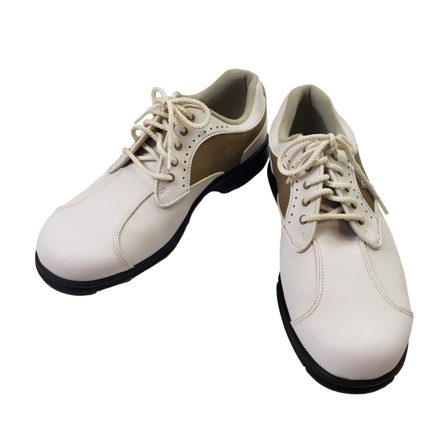 Footjoy Greenjoys White & Brown Golf Shoes Size 8.5