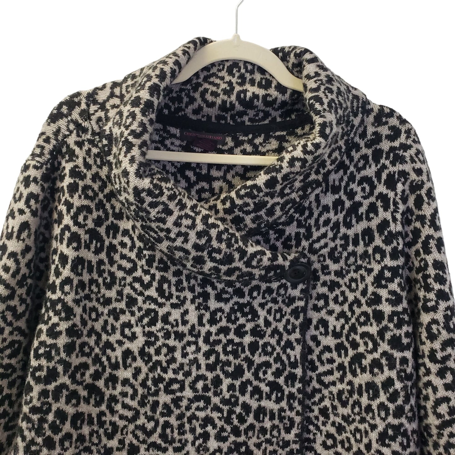 Christian Siriano Wool Blend Leopard Print Poncho Sweater Size 2X