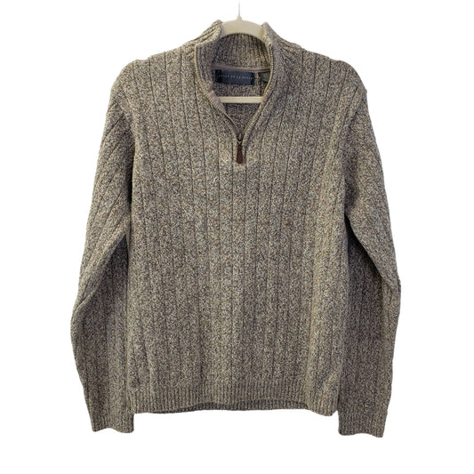 Oscar de la Renta Quarter Zip Heathered Sweater Size Large