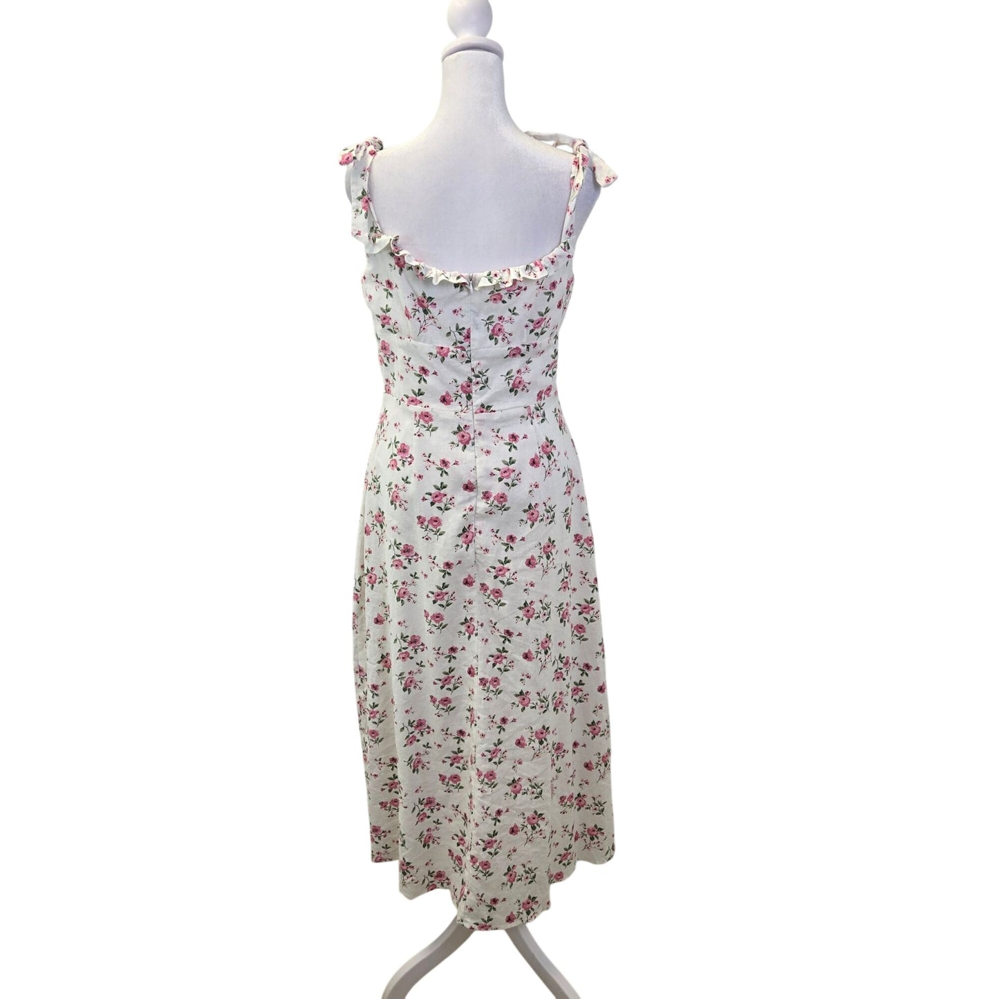 WAYF Linen & Viscose Blend Floral Boho Maxi Dress Size Medium
