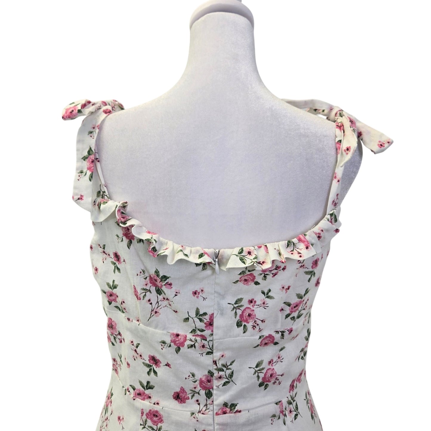 WAYF Linen & Viscose Blend Floral Boho Maxi Dress Size Medium